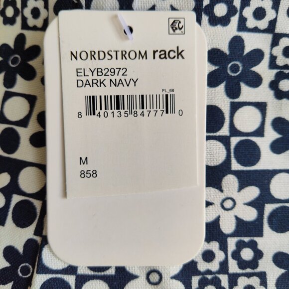 Elodie Retro Mod Navy White Geometric Daisy Print Mini Skirt Sz M NWT - Picture 9 of 11